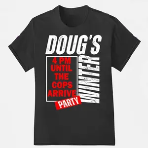 Dougs winter party february tshirt  Top Streetwear Menswear