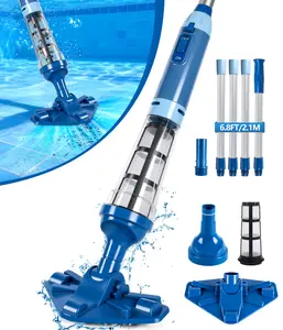 LanOcean 2026 Upgraded Powerful  Hot Tub Vacuum Cordless, 15.8 Gals/Min Spa Vacuum for Hot Tub, Handheld Pool Vacuum Cleaner with Water Sensor, Small Pool Vacuum Rechargeable -90 Mins Running Time-Cyan