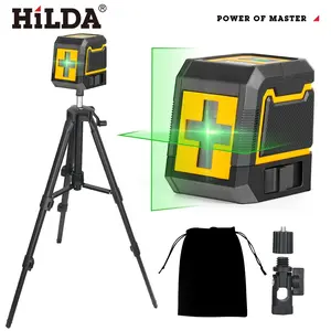 2-Line Mini Laser Level with Tripod - Cross/Vertical/Horizontal Lines, 3 Adjustable Brightness Levels | Self-Manual Leveling Modes for Installation, Renovation & Construction | Christmas Gift (Batteries Not Included) Laser Leveler Tool