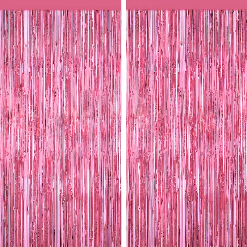 Tinsel Backdrop Foil Fringe Curtains - 2 Packs Door Streamers Backdrop for Birthday Door Decorations, Party Supplies for Wedding Anniversaries, Christmas, Valentines Day Decorations