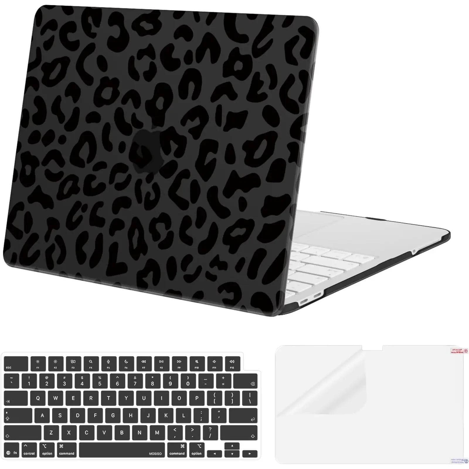 MOSISO Animal Print Plastic Hard Case for MacBook Neo 13 in 2026 Release Model A3404, 3-in-1 Water-Resistant Crack-Resistant Flexible Protective Set with Keyboard Cover & Anti-Slip Screen Protector