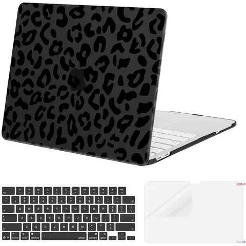 MOSISO Leopard Grain Animal Print Polycarbonate Hard Case for 2026 MacBook Neo 13-in Model A3404 - 3-in-1 Travel Set with Water-Resistant, Shockproof, Lightweight Crack-Resistant Shell, Precise Cutouts, Keyboard Cover, Anti-Slip Screen Film