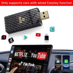 【FIFA World Cup 2026】Yurnlv Mini Al Box -Streaming Netflix/Youtube/Tiktok to your car! 4in 1 Wireless CarPlay and Android Auto Adapter suitable forFactory wired CarPlay Cars