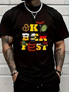 100% Cotton German Oktoberfest Funny Oktoberfest Costume Men Oktoberfest T-Shirt Women's Men's Graphic Tee Crew Neck summer vacation Tops