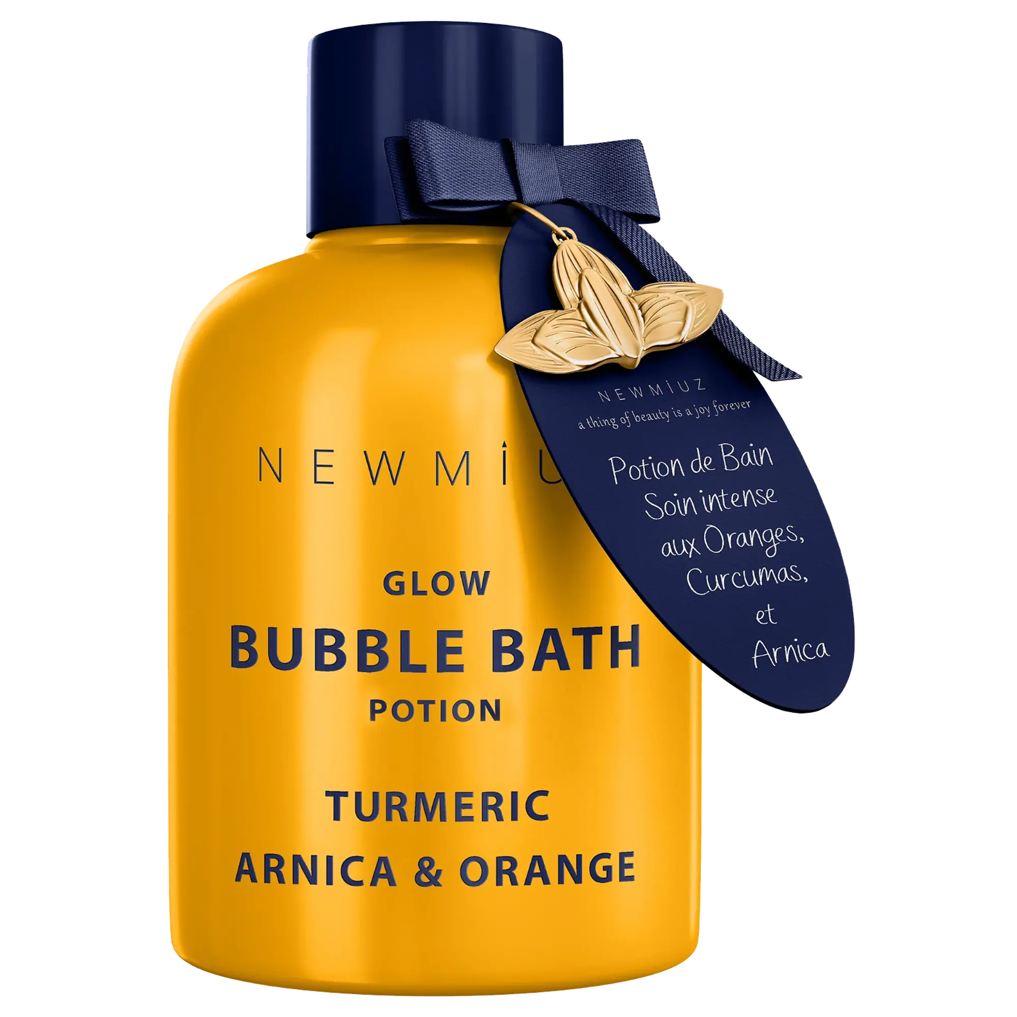 GLOW Bubble Bath | Turmeric, Orange & Arnica Essential Oils | Long-Lasting Foam | Skin Healing & Moisturizing | Relaxing Stress Relief
