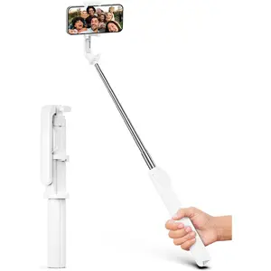 67'' Selfie Stick, Phone Tripod with  Remote Control, Portable Selfie Stick Tripod for Photograph, Live Streaming, Video Recording, Compatible with All Cell Phones, White