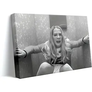 Funny Movie Bathroom Wall Art - Humor White Chicks Movie Posters for Wall Decor - Black and White The Toilet Poster Canvas Framed Prints for Christmas Minimalist Gift Artistic Ornaments