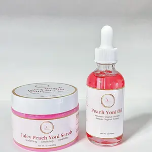 Juicy Peach Yoni Scrub and oil for Body Care and Comfort Cleansing Skin Care Skin Repair