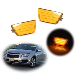 For 2011 2012 2013 2014 2015 Chevy Cruze Amber Lens LED Front Bumper Side Marker lamps Lights Lamps,  Replace OEM  42334145, GM2551198, 42334144, GM2550198