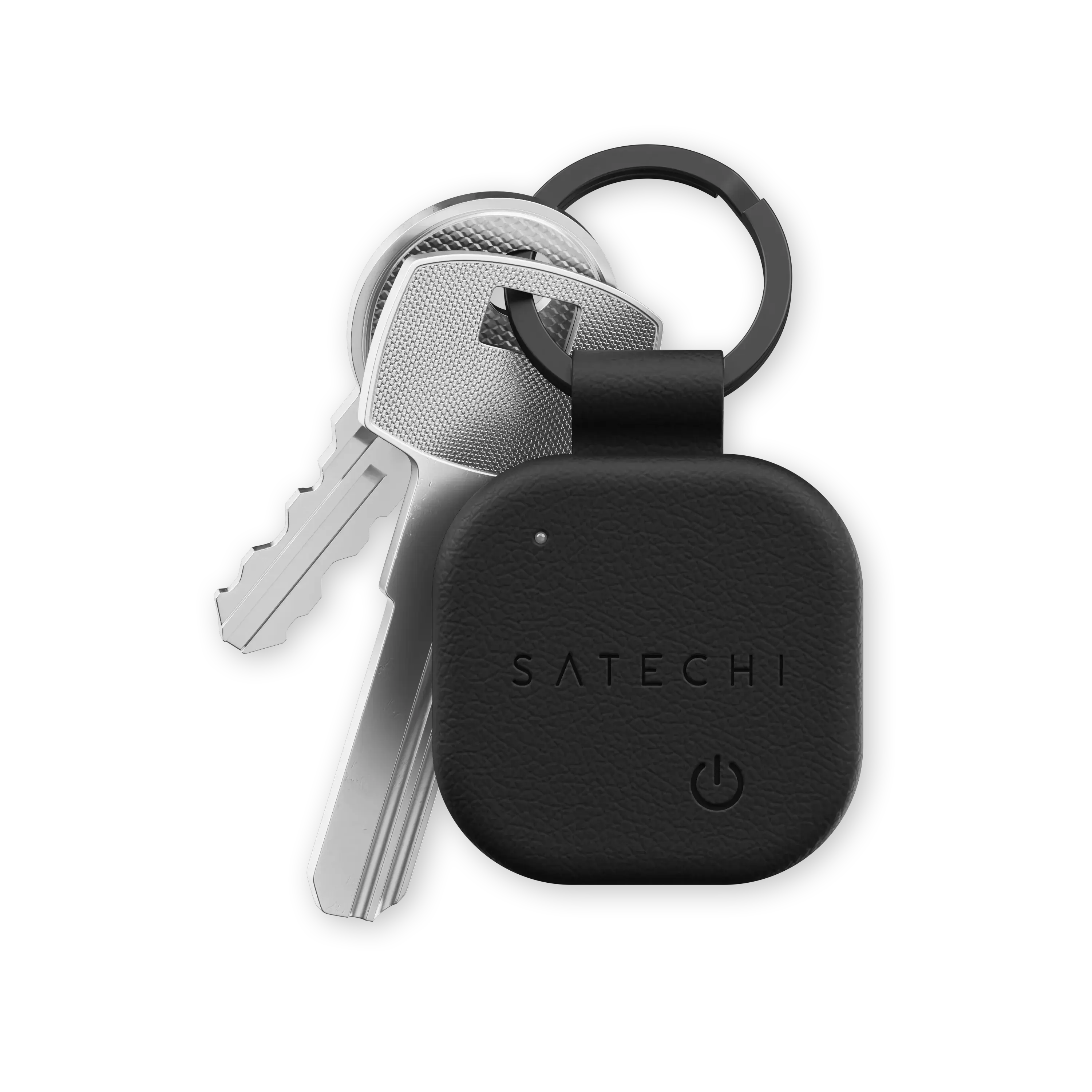 Satechi Vegan-Leather FindAll Keychain - Apple Find My Tracker, Bluetooth 5.4, Wireless Rechargeable, 12-Month Battery, Car key Tracking