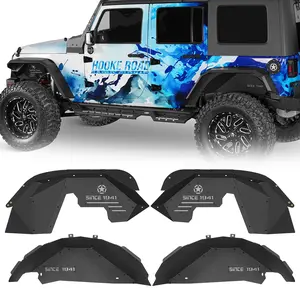 Hooke Road Aluminum Front & Rear Inner Fender Liners for 2007-2018 Jeep Wrangler JK