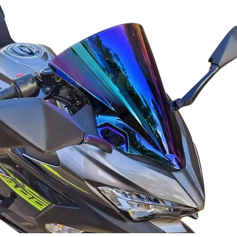 Dark Iridium Windshield Windscreen Double Bubble for Kawasaki Ninja 400 EX400 2018 2019 2020 2021 2022 2023 Ninja 250 EX250R Motorcycle Wind Deflectors