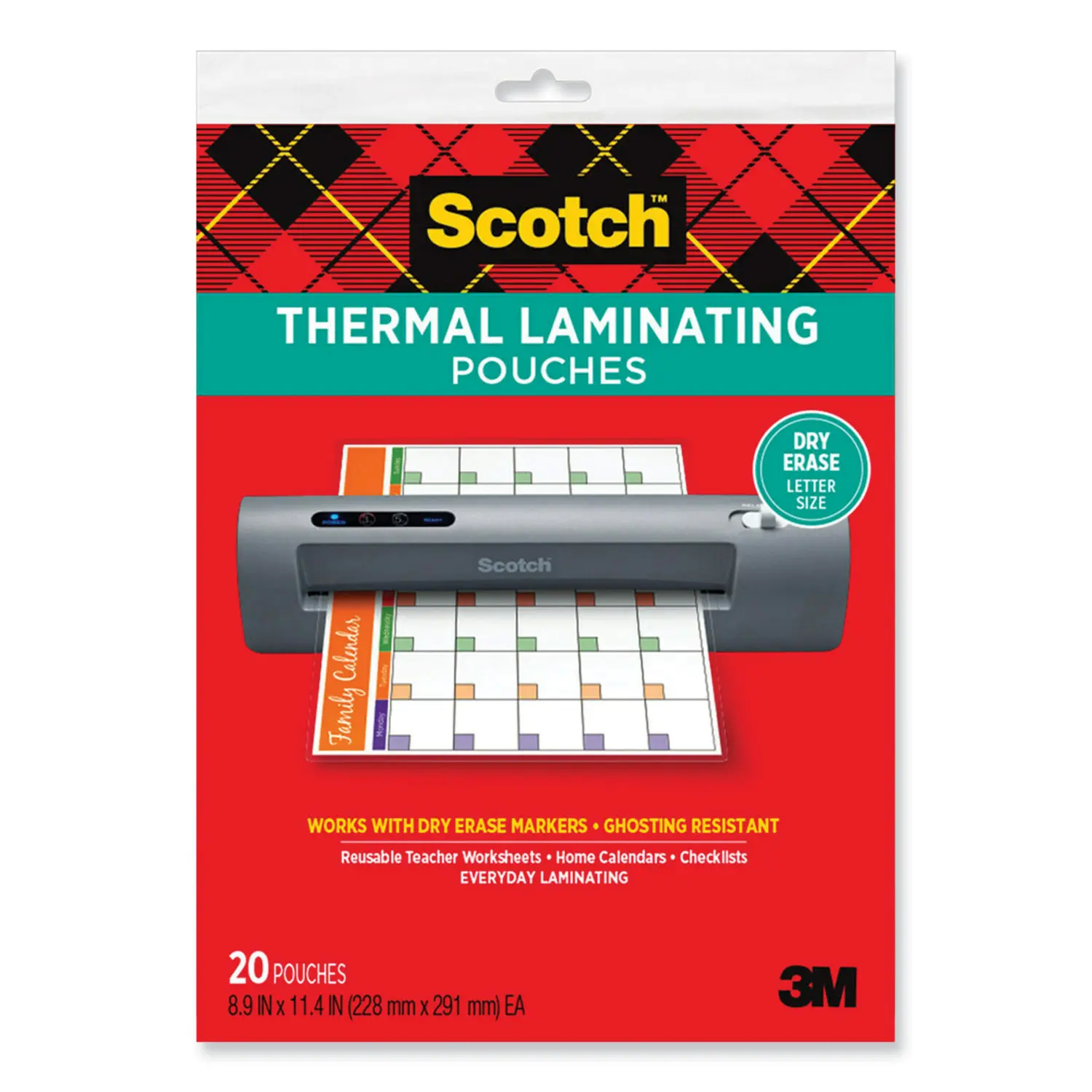 Scotch Laminating Pouches 3 mil 8.9 x 11.4 Clear 20/Pack