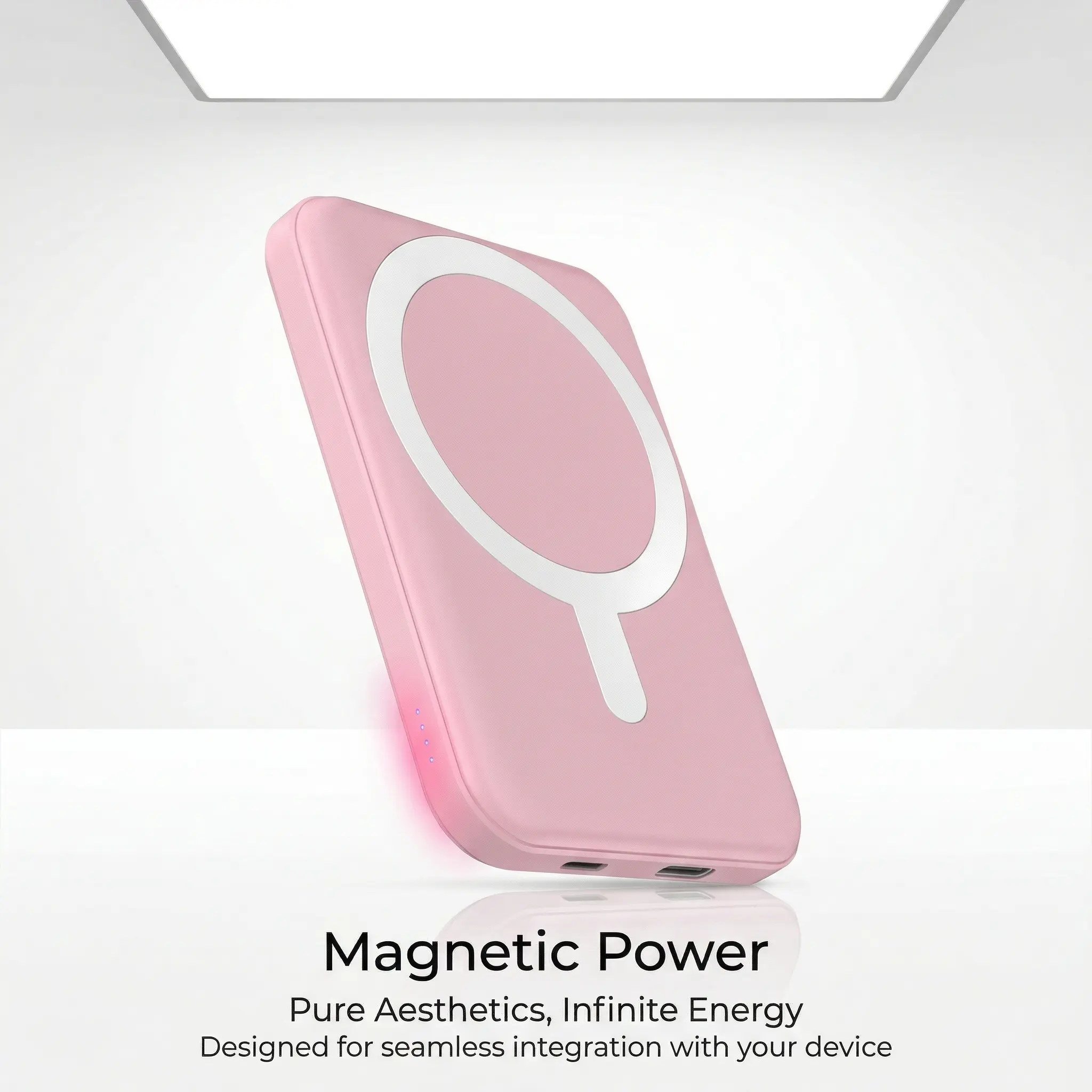 Podoru 5000mAh Magnetic Power Bank, MagSafe-Compatible Wireless Portable Charger, Compact Mobile Phone Battery Pack Accessories for iPhone 12-17 Series, Works with Magnetic Cases for Smartphones & Cable-Free Devices