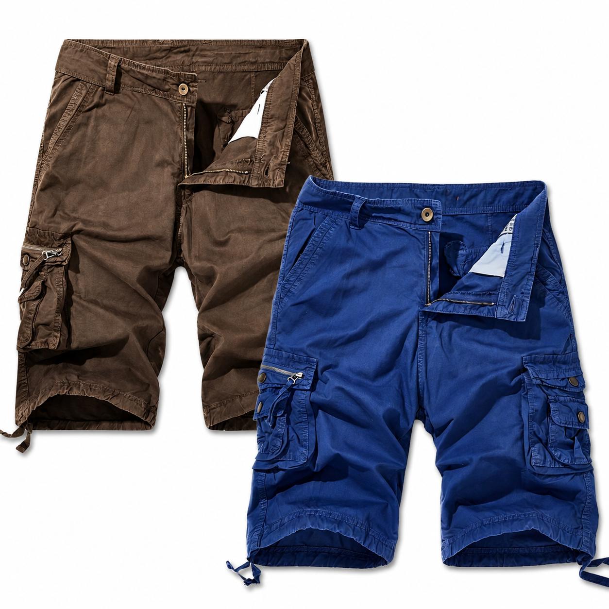 #SummerVibes Men's large-size summer cargo shorts with loose fit, mid-length, and multiple pockets for casual wear Fabric Menswear Pants Cotton Hem Trouser Zipper pants men,summerwins