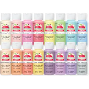 Acrylic Paint Set 16pc 2oz Bottles Pastel Perfection Perfect for DIY Arts and Crafts Projects