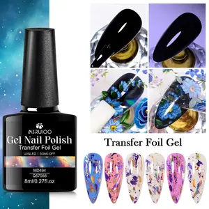 MSRUIOO 8ml Nail Foil Glue, Foil Transfer Gel for Nails Stickers Transfer Nail Art Gel Nail Polish Soak Off LED Lamp Required Manicure DIY at Home Gifts for Women Uv Nail Gel Nail Art Supply