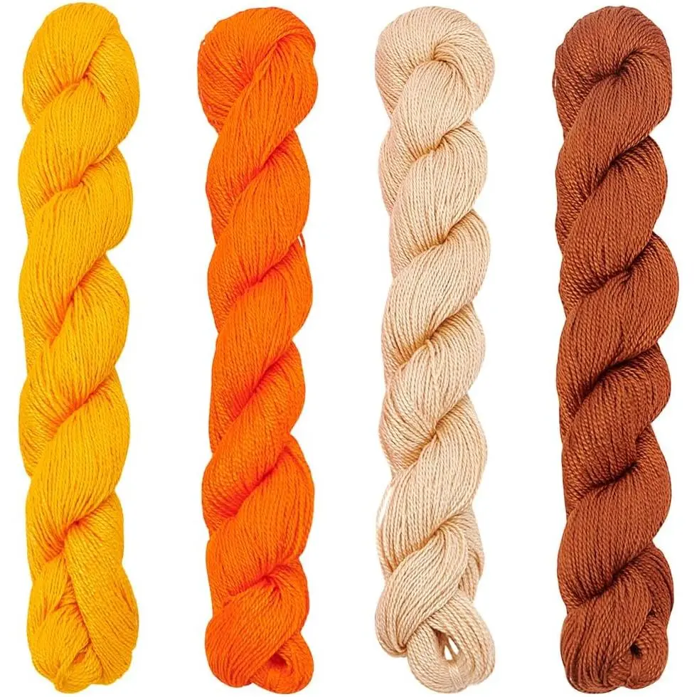 4 count Sashiko Thread Sashiko Skein 100 M*4 Colors(Sunset) Cotton Embroidery Thread  Quilting & Embroidery Sashiko Kit Supplies Sewing Thread