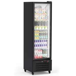 【GARVEE】328L Commercial Glass Door Display Refrigerator, 11.6 Cu. Ft. Merchandiser Refrigerator Upright Freezer Beverage Cooler, Display Cooler Case Fridge with Adjustable Shelves, Drink Organizers, Black