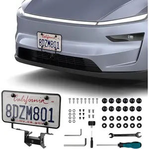 Shademax Lockable Front License Plate Holder for Model Y Juniper 2026 2025, License Plate Mount Kit with Silicone License Plate Frames Anti-Theft No Drill No Adhesive for Model Y Juniper Accessories