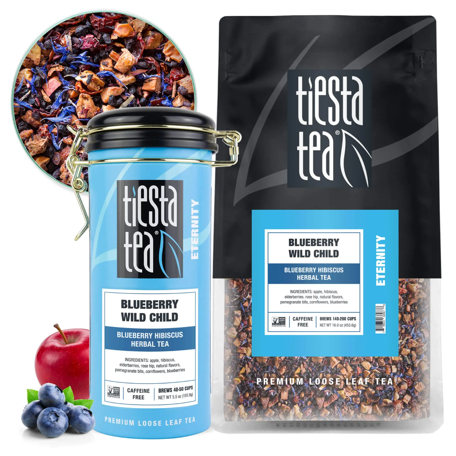Blueberry Herbal Tea, Wild Child Fruity Loose Leaf Blend | Tiesta Tea