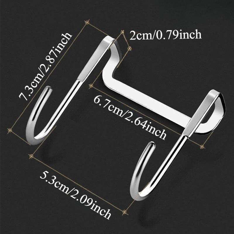 Heavy Duty Wall Hooks, No Drill Adhesive Mount for Kitchen Bathroom Office, Rustproof Double Hooks for Organizing Utensils Keys Decor, Space Saving Closet Door Storage Solution