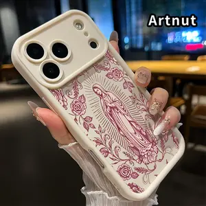 Phone Case for iphone 17 Pro Max 16 Plus 15 14 13 12 11 XR Air E Virgin with Roses Pattern Full Lens Protector Rugged Durable Soft TPU Cover Gift for Girl