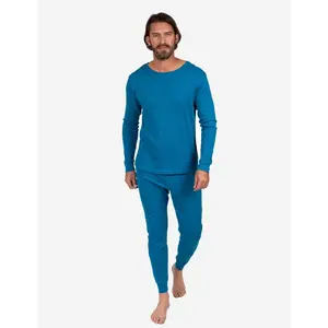Mens Solid Teal Blue Pajamas