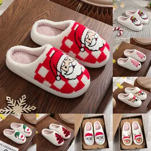 Christmas Themed Plush Slippers - Cute Festive Indoor Home Shoes