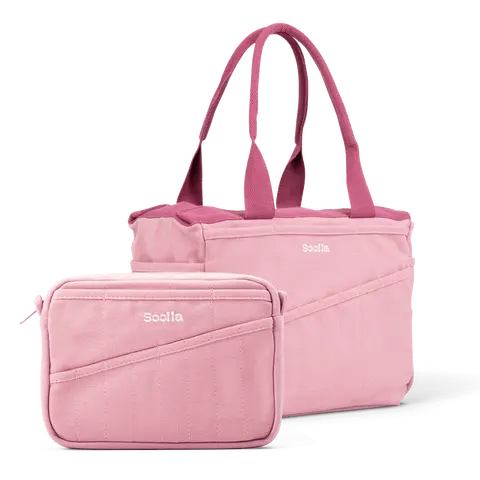 Soolla® Studio Bag + Pouch Set, Desert Rose – 50-Pocket Canvas Organizer for Pottery, Art & Journaling