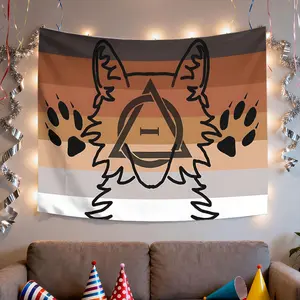 Therian Fox Series Peach Cloth Tapestry, High-Quality Print Home Decor Wall Hanging for Living Rooms, Bedrooms, Ideal Holiday Gift for Home Supplies Enthusiasts