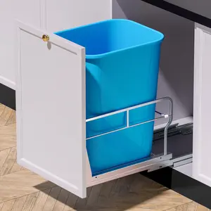 Insputer 40 QT Single Pull-Out Trash Can Slides, Under Cabinet  Durable Heavy-Duty with Soft-Close Slides for Kitchen Under Sink, Stainless Steel Garbage Can Not Included, Minimum 12" W x 18" D Opening Home Essentials Graduation Gifts