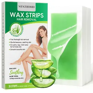 Body Wax Strips, 20 Strips Painless Hair Removal Wax Strips Gentle Hair Removal Waxing Strips for Face, Eyebrow, Arms, Legs, Chest, Back, Home Waxing