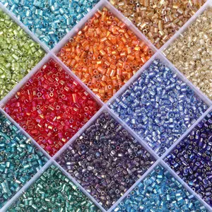 1000-5000pcs/Lot 2mm 2mm Tube Glass Beads Colorful Seed Beads For Jewelry Making Loose Spacer Beads DIY Bracelet Necklace