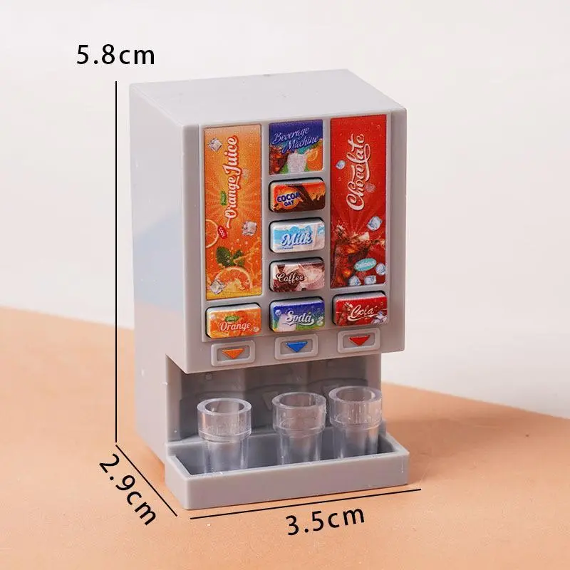 1/12 Dollhouse Mini Kitchen Toy Set with Air Fryer Oven and Drink Machine Models for Kids Pretend Play