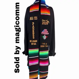 Graduation Stole Class of 2026 with Colorful Stripes and Embroidery for Special Occasions