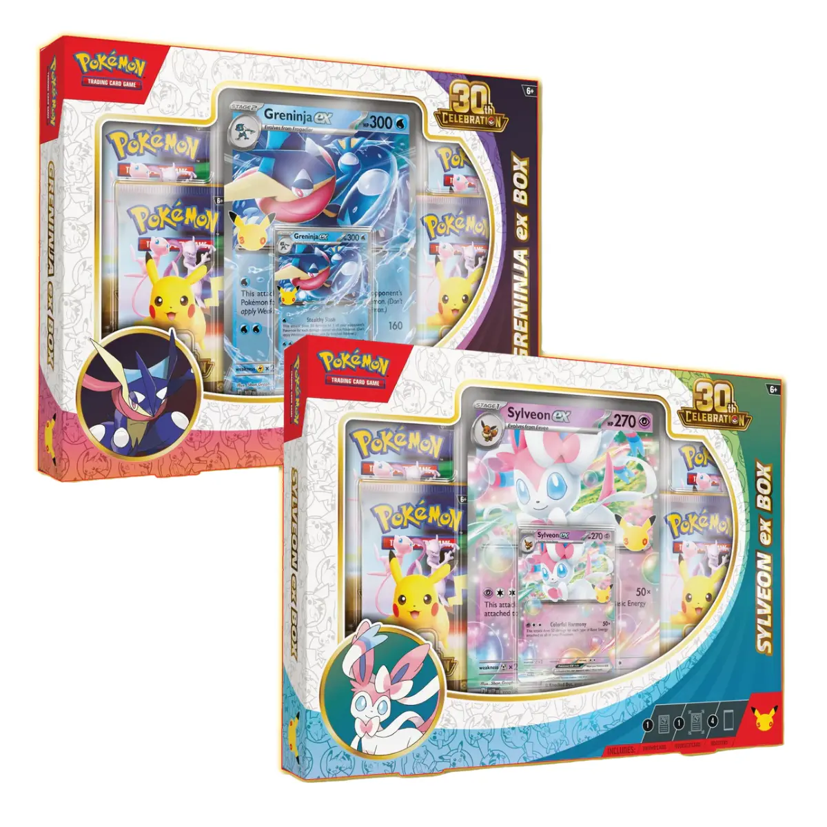 Pokemon 30th Celebration ex Box Set of 2 (Greninja ex/Sylveon ex) - Ships Sealed
