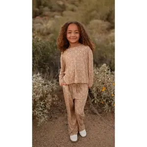 Girl's Long Sleeve and Pants Set in Aztec