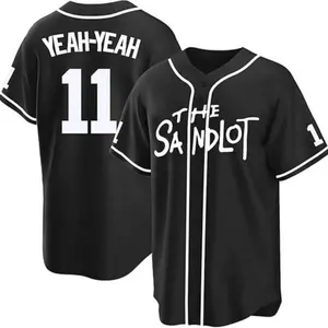 The Sandlot Baseball Jersey, Yeah-Yeah 11 Button Down Short Sleeve, 90s Classic Men Legend Jerseys