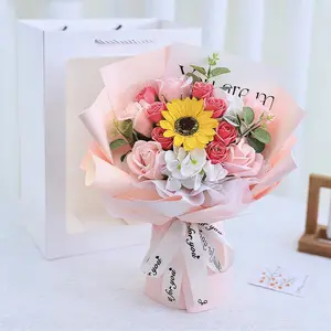 Rose Bouquet, Sunflower Arrangement, Artificial Flowers, Graduation Season, Mother's Day Gift, for Mom, Teacher, Best Friend