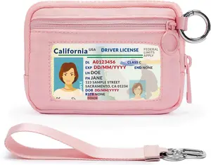 The Iris Wallet for Women Mini Zip Card Case with Clear ID Window Zipper  Purse Lightweight Portable  Wallet