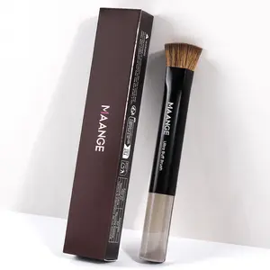 Flat Top Makeup Brush with Box, Soft Dense Synthetic Bristles Flat Top Blending Buffing Brush for Liquid Cream Contour Bronzer Foundation