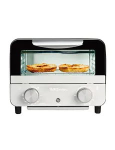 Betty Crocker Mini Toaster Oven, Compact Countertop Oven for Dorms, RVs, Apartments, 7-Liter Capacity, 750W, Adjustable Timer, Includes Baking Tray & Rack, BC-5629S, Gray/Black