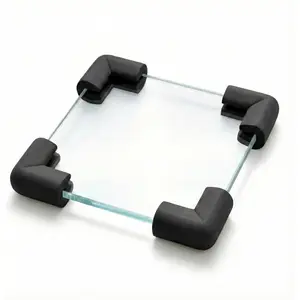 4 pcs Baby Furniture Corner Safety Bumper Security Table Desk Corner Edge U Type Protector Guard Cushion Softener (Black)