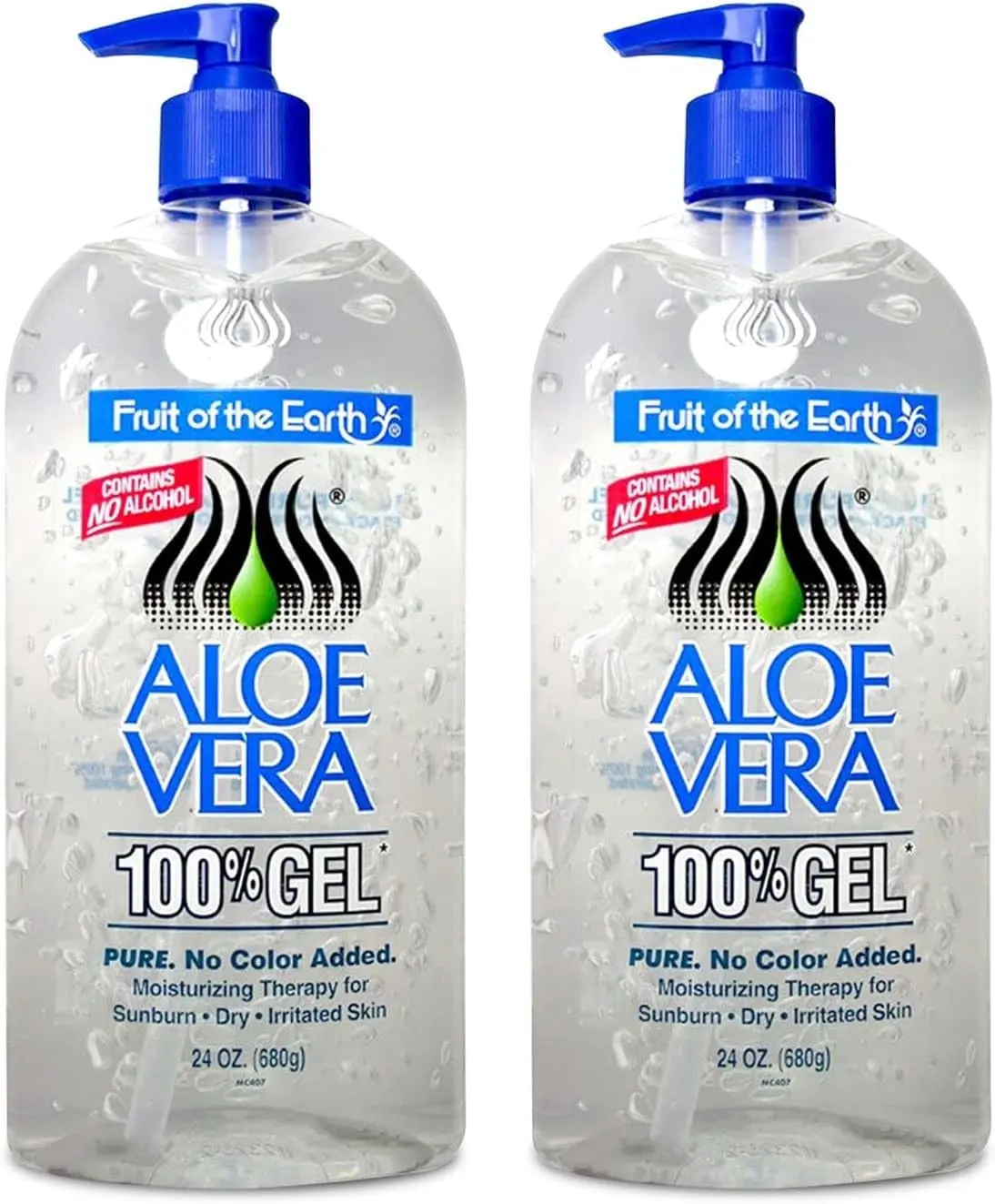 Aloe Vera Gel (24 oz) pack 2 – Pure, Stabilized Aloe Vera Gel for Face, Hair & Body – Soothing Sunburn Relief, Hydration & Skin Repair – No Added Colors or Fragrances.