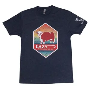 Lazy J Ranch Rain Hereford T-Shirt - Navy