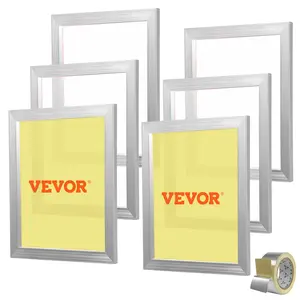 VEVOR Screen Printing Kit, 6 Pieces Aluminum Silk Screen Printing Frames, 16x20inch Silk Screen Printing Frame with 110 Count Mesh, High Tension Nylon Mesh and Sealing Tape for T-shirts DIY Printing