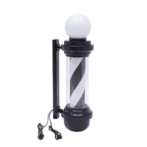 Waterproof Sun-proof Barber Pole LED Light 50rpm Rotation 4.27ft Power Cords Easy Install for Barber Shop Decor