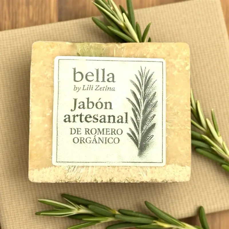 Bella by Lili Zetlma Organic Rosemary Soap for Pore Minimizing Circulation Boost & Anti-Inflammatory Properties Astringent Formula Body Care Cleansing Cleanser Skin Repair