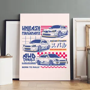 1 Count Wooden Framed Canvas, Subaru Rally Racing Cars Poster, Modern Art, Fashion Poster, Living Room Bedroom Decoration, Hallway Office Mural, Kitchen, Home Poster, Ideal Gift, High Definition, Waterproof, Artwork